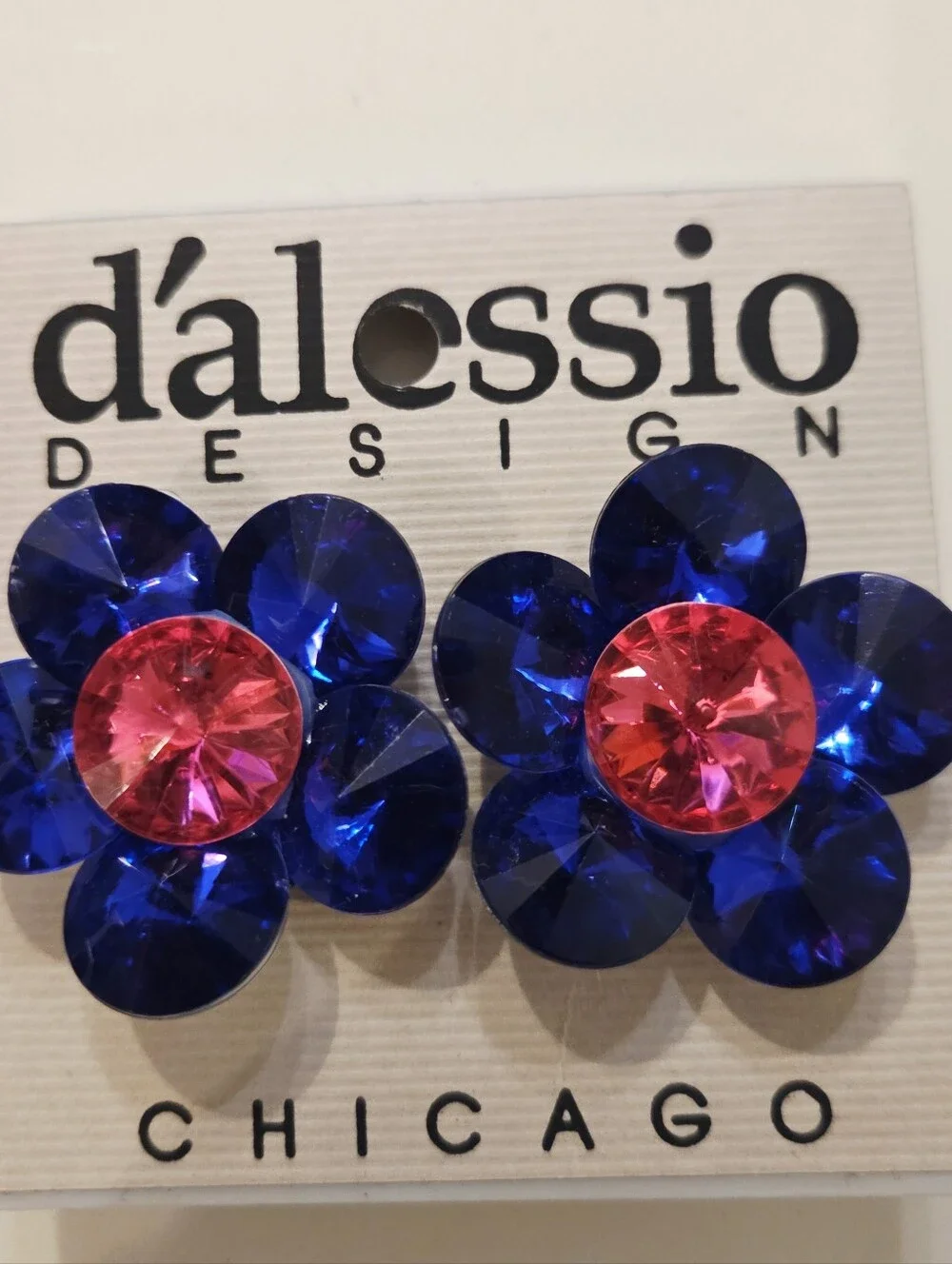 BOLD VTG DALESSIO Mixed Colors Shapes Red Gold Black Gold Silver Earrings Lot 8